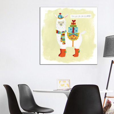 Fa-La-La-La Llama I 1 Piece Wrapped Canvas Painting