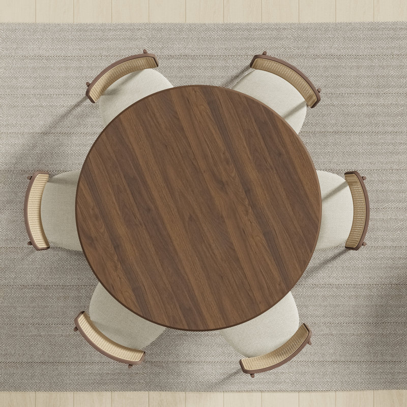 Table de salle à manger en bois massif, H 30 po x L 52 po x l 52 po, Noyer