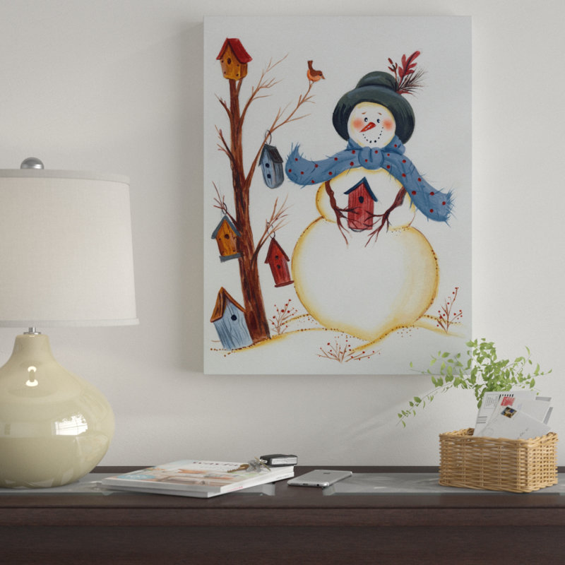 Toile « snowy friend », H 32 po x l 24 po x P 2 po