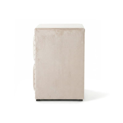 Gianni 2-Drawer Velvet Nightstand