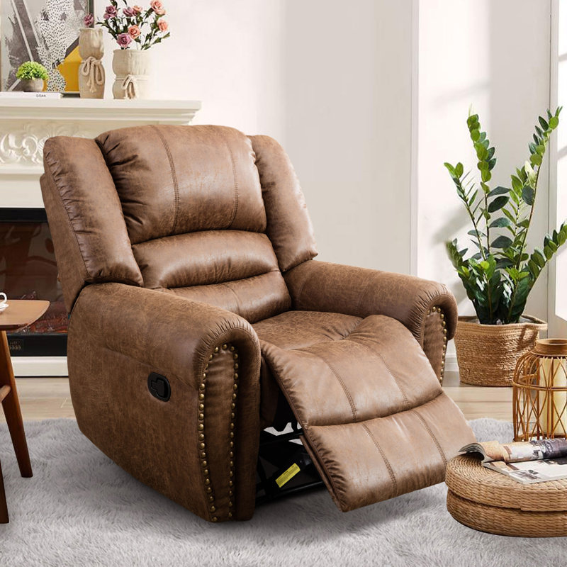Fauteuil inclinable manuel surdimensionné 40,9 po Chemika, Brun