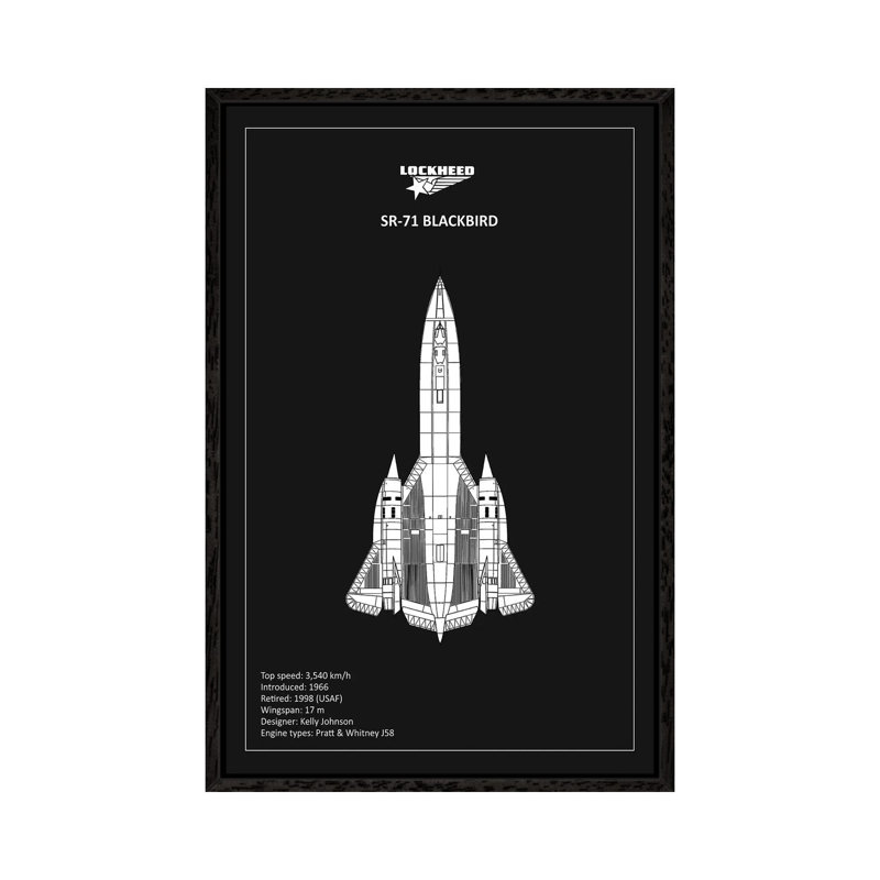 BP Lockheed SR-71 by Mark Rogan - Print on Canvas, Black Framed, 101.6 cm H x 66.04 cm W