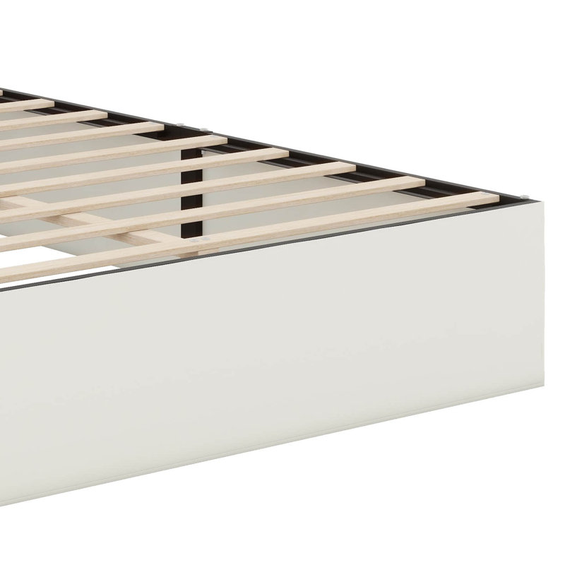 Structure de lit tapissier grand capitonnée ornée de boutons de cristal, Beige