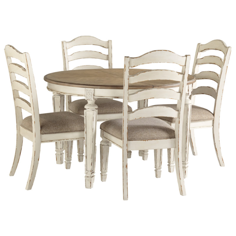 Dazhane Extendable Four Leg Dining Set, 7 Pieces: Table, 6 Chairs
