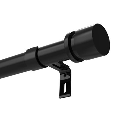 Latest Curtain Rods For Windows 28 To 144 Inches Length Adjustable 1 Inch Diameter Window Heavy Duty Curtain Rod With Aluminium Finials Set For Outdoor, Farmhouse, Bedroom, Living Room, Black