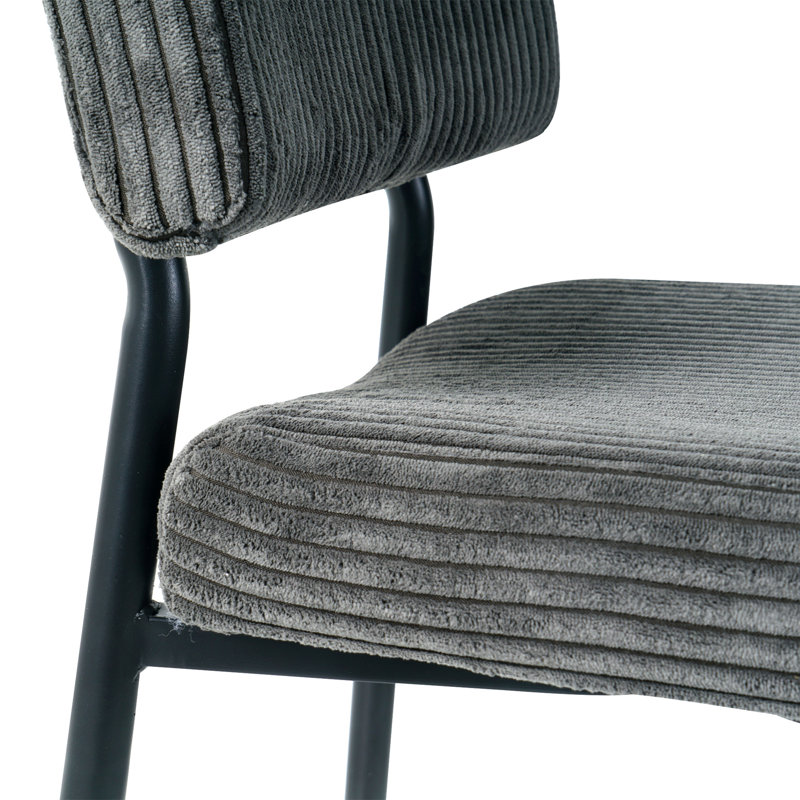 Chaise de salle à manger en velours noir 5 pièces polyvalente, Gris / Noir, H 28,4 po x L 31,91 po x l 31,08 po