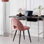 Set Of 4 Chairs - Modern Minimalist Horseshoe Velvet Dining Chair - Upholstered Hollow Back Chair - Black Metal Legs-641309008