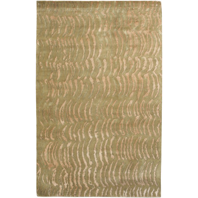 Tapis bleu / beige en laine noué à la main Dixon