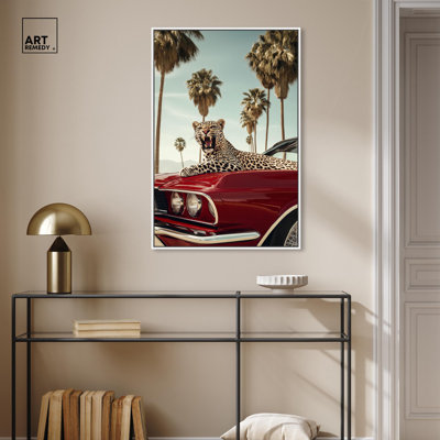 Art Remedy, toile d'art moderne tigre rouge, Mustang rouge