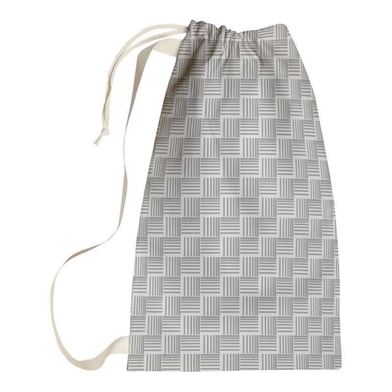 Jaya Fabric Laundry Bag with Handles, 29" H x 18" W x 1.5" D, Gray