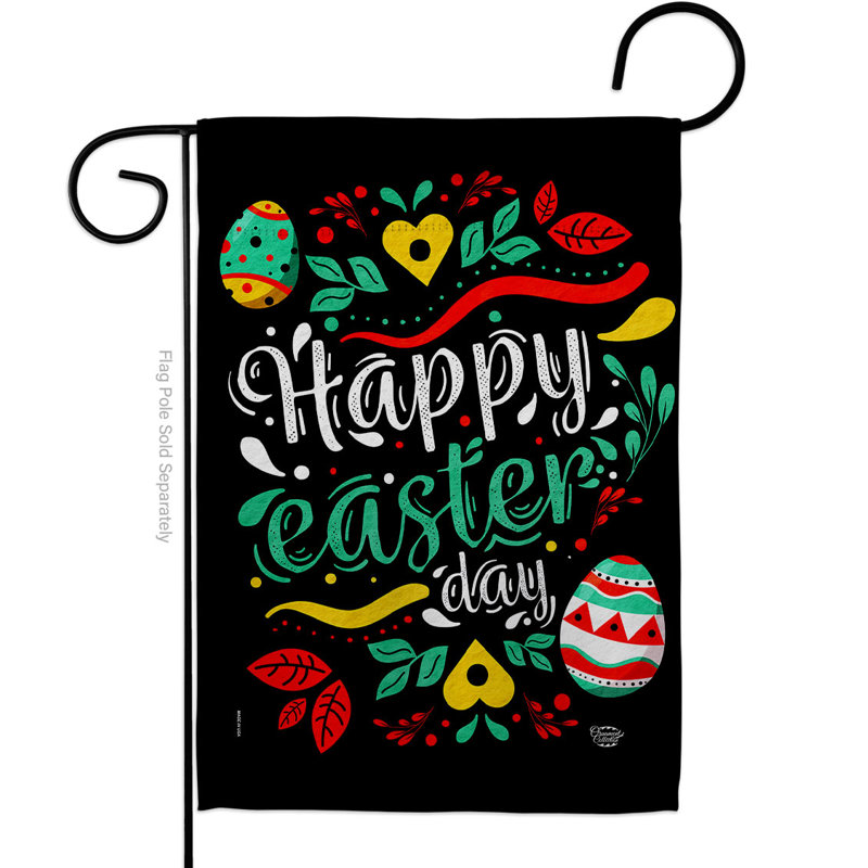 Drapeau de Pâques en polyester pour Pâques, H 18,5 po x l 13 po