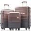 Ensembles de bagages Nouveau modèle ABS Hardshell 3 pièces Ensemble de valises rigides et durables Valise à roulettes avec serrure TSA 20 "24" 28 "(doré)