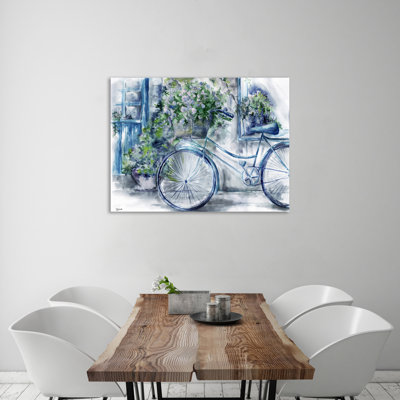 " Bicycle Florist Shop: Blue & White " Acrylic Print