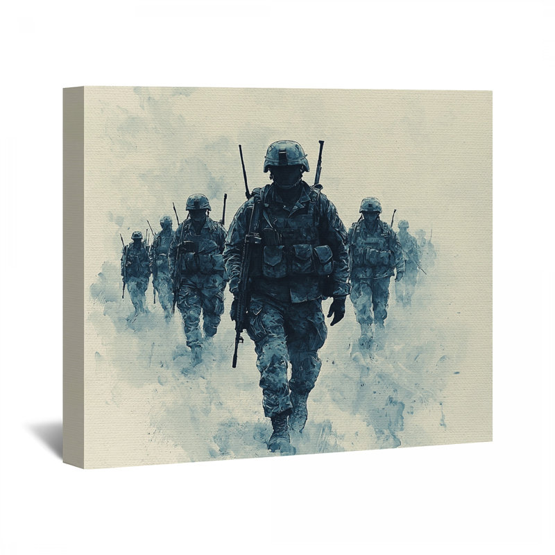 Décoration murale toile "Squad" militaire - histoire, H 16 po x l 20 po