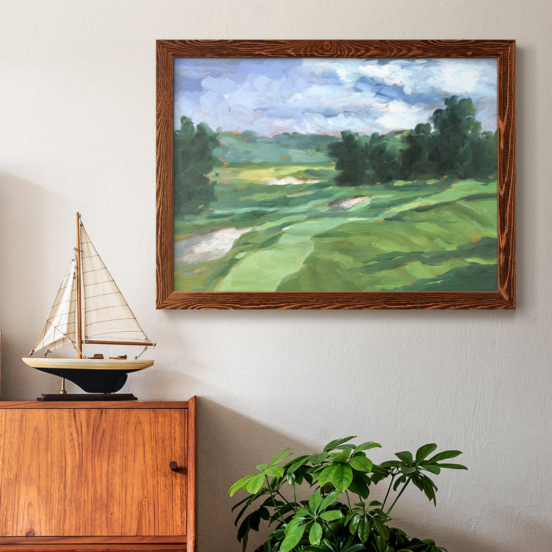 " Golf Course Study IV ", Maple, 22" H x 32" W x 1.5" D