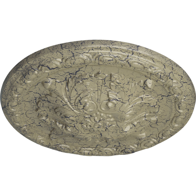 Médaillon de plafond H 11,75 po x l 11,75 po Stockport, Pierre de château craquelé