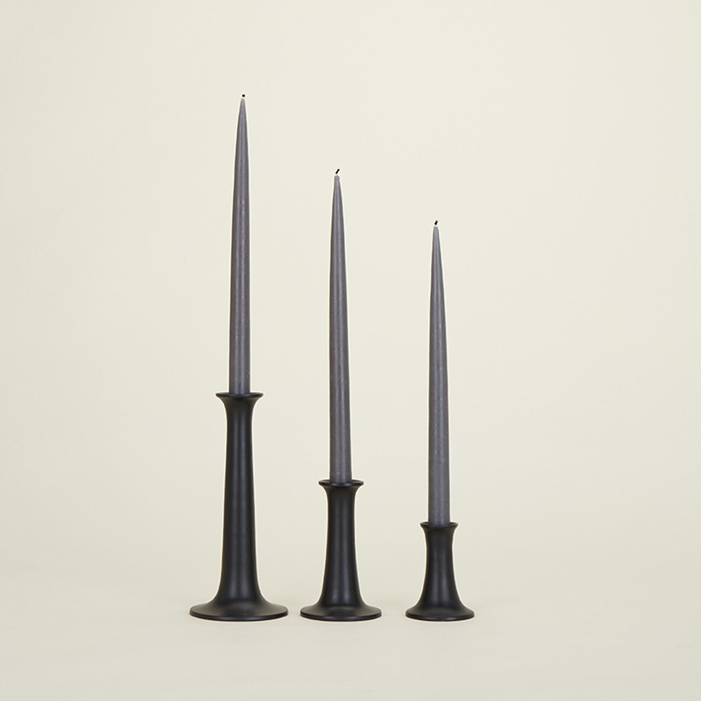 Aluminum Candlestick Holder, Black, 9" H x 4" W x 4" D