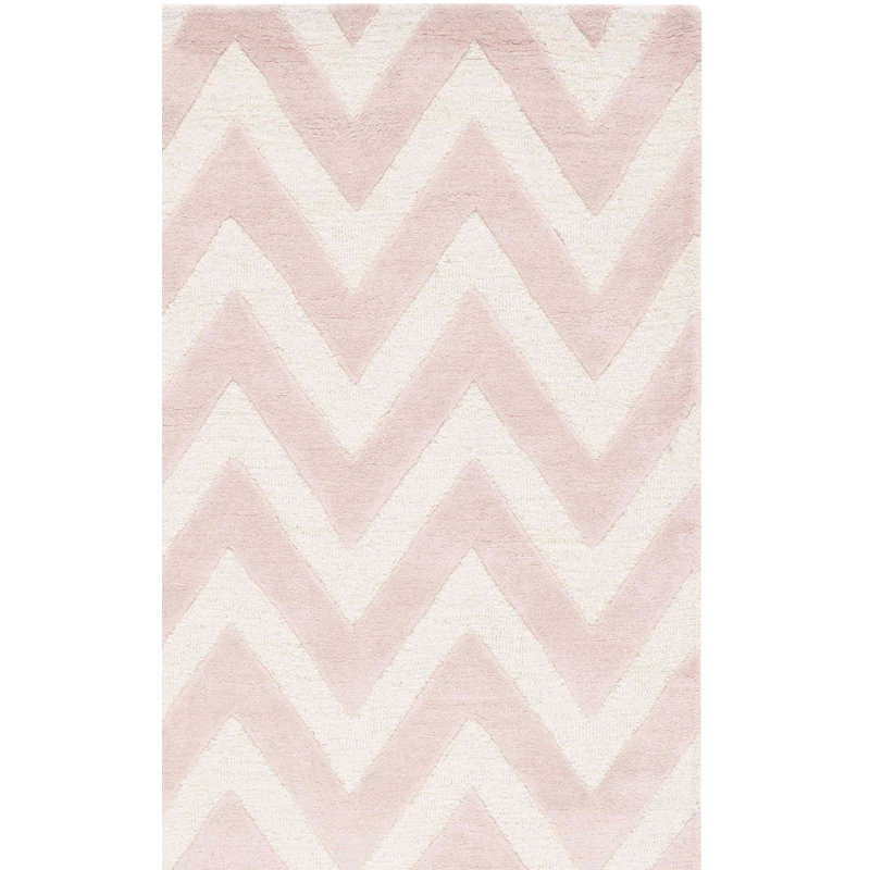 Sanyla Hand Tufted Wool Chevron Rug, Rectangle 8' x 10'