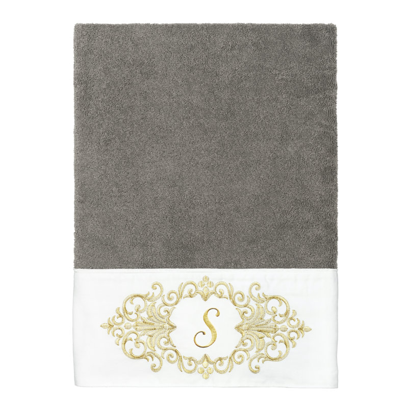 Winston Porter 100% Turkish Cotton MONICA 2PC Embellished Bath Towel Set, S