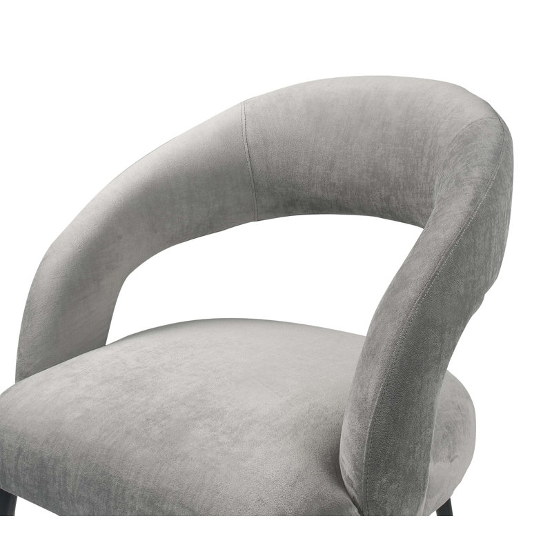  Chaise d'appoint en crème, Gris clair, Noir