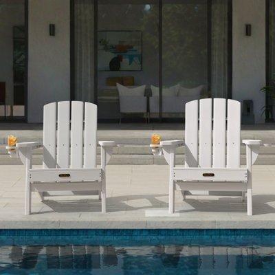 HDPE Folding Adirondack Chair With Cup Holder