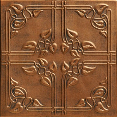 Ivy Leaves 1.6 ft. x 1.6 ft. Polystyrene Glue-up Ceiling Tile