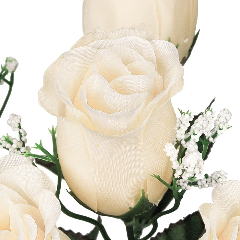 Bouquet de roses artificielles, Ivoire