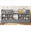 Lit mezzanine simple pour lit d'enfant en pin massif et contreplaqué gris avec rangement intégré et coin de jeu