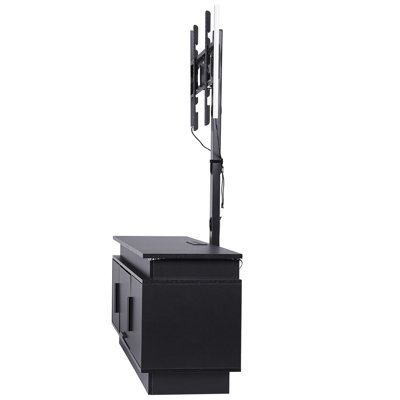 Meuble télé 52 po avec support pour téléviseur de 75 po ou moins, centre de divertissement avec prise de courant et lumières DEL, console télé à hauteur réglable avec support et 3 armoires de rangement pour la chambre à coucher, le salon