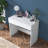 Modern Make-Up Table, White, 35.4 x 30.2 x 17.7 inches | 100% Melamine Coated E1 Quality Chipboard, Thickness: 0.7 inches | Wall-Mountable Design, Stylish & Functional for Beauty & Grooming Spaces