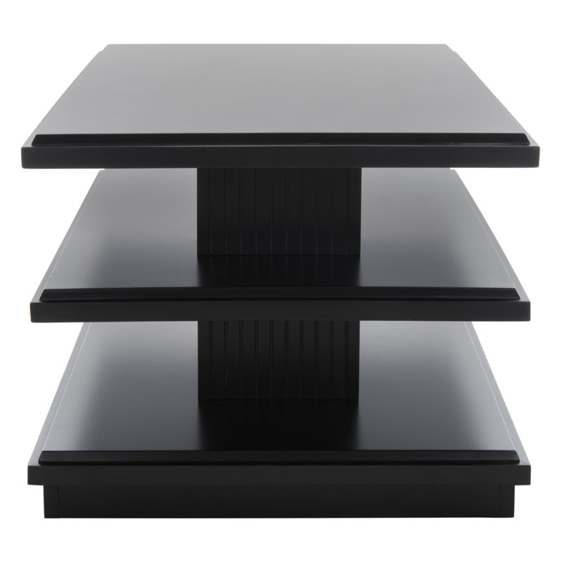 Black Mahogany Three-Tiered Storage Coffee Table