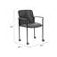 Chaise d'invité empilable avec roulettes Vayu, filet noir et vinyle Caressoft