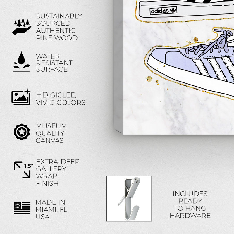 Espadrilles pastel - impression sur toile, Toile tendue, H 54 po x l 36 po