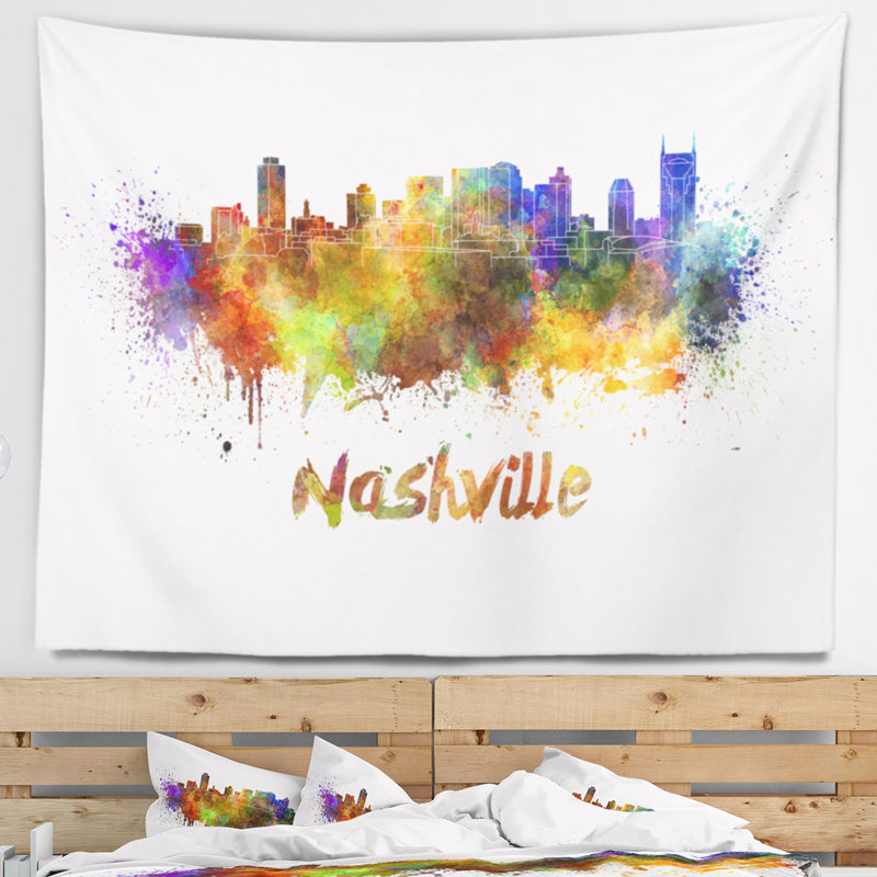 Las vegas skyline tapisserie Cityscape, H 32 po x l 39 po