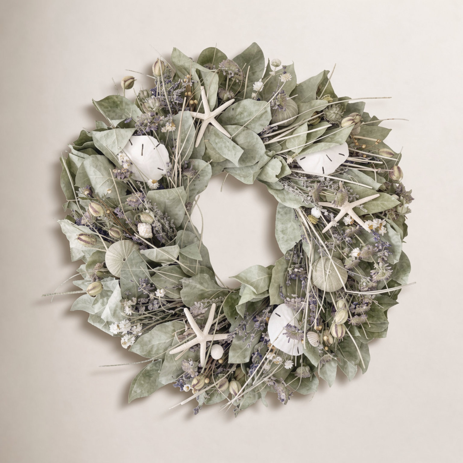 Beachy 22'' Handcrafted Dried Mixed Assortment Wreath