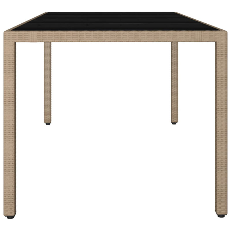 Lotis Rectangular Wicker Outdoor Dining Table , 190cm cm W 90cm cm D