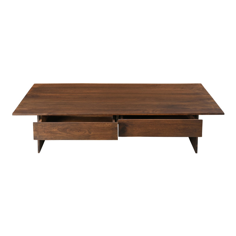 Everett Solid Mango Wood Coffee Table with Storage