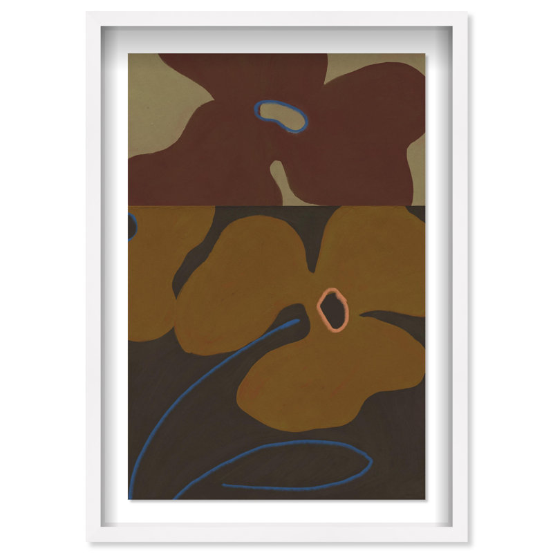 Moody Flowers Print by Oliver Gal, 31.5"H x 46.5"W, White Shadowbox