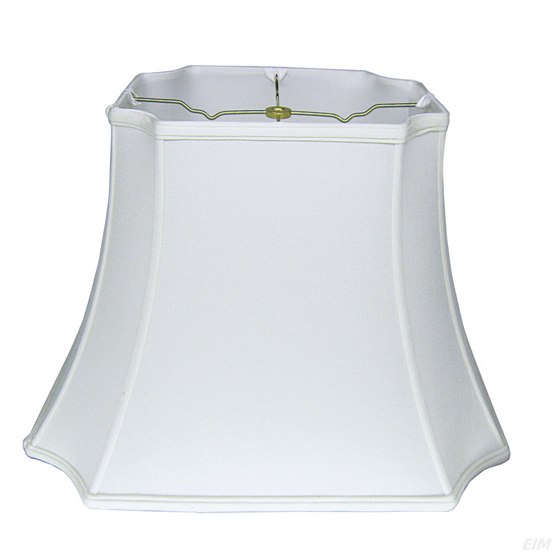 9 po de haut x 18 po de bas x 13 po de hauteur, abat-jour rectangulaire inversé à angle souple avec ajusteur de rondelle, abat-jour en tissu naturel couleur neige pour lampes de table