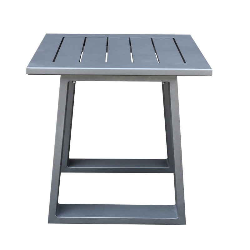 Table de bout polyvalente en aluminium pour toutes les saisons - Rouille - Patio et design pratique, Gris
