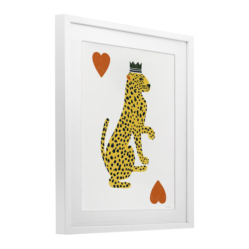 «Leopard & Hearts Card», reproduction imprimée sous verre, conception de Svetlana Aleynikova, H 16 po x l 13 po