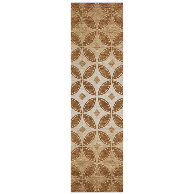 Machine Washable Indoor/Outdoor Lockway ACN2423 Geometric Rug, Runner 2'3" x 7'6"