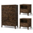 Ensemble de chambre à coucher 3 pièces comprenant 2 tables de chevet et une commode à 5 tiroirs, brun