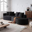 Canapé modulaire surdimensionné en chenille moderne avec sièges extra profonds et larges, canapé courbé 4 places pour le confort et le style-847432858