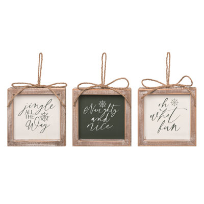  Ensemble de 3 décorations de Noël en bois