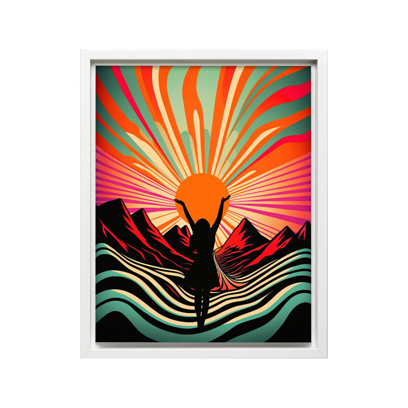 Déesse du soleil, Canvas, 18"H x 24"W, White Framed