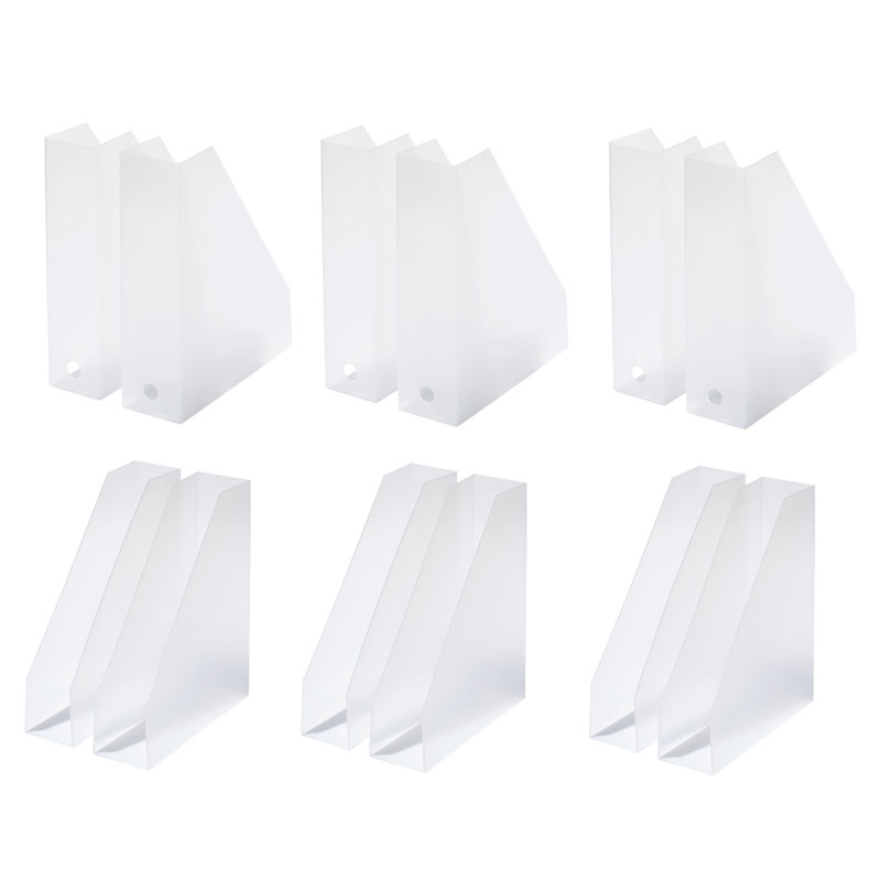 Like-it Plastic Magazine File Clear Front-open Document Holder for Office 2-Pack x 6
