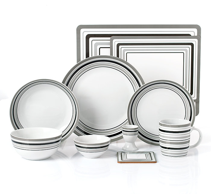 Waterside 56pc Grey Brompton Combo Dinner Set