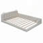 Grand lit plateforme tapissier avec 2 lampes de lecture, blanc, parfait pour les chambres modernes et confortable pour la lecture-231738145