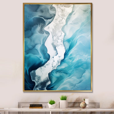 Aerial View Of Artic Glacier Landscape I - Glacier Canvas Wall Art
